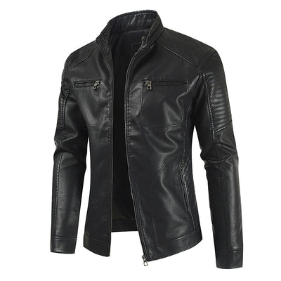 Chaqueta de Cuero Casual Joven con Cierre y Bolsillos - Image 3