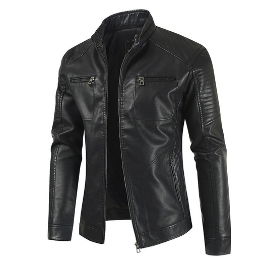 Chaqueta de Cuero Casual Joven con Cierre y Bolsillos - Image 3