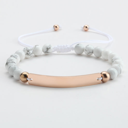 Pulsera Ajustable con Cuentas Personalizadas y Placa Grabada - Image 9