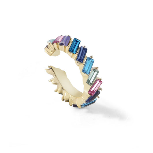 Aretes en Forma de C con Cristales Multicolores - Image 38