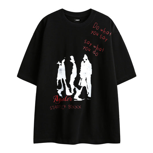 Camiseta Manga Corta Estampado Letras para Hombre