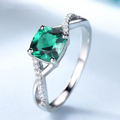 Anillo de Plata Esterlina 925 con Esmeralda para Mujer - Image 4
