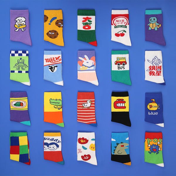 Calcetines Tubo Hip-Hop con Ilustraciones Animales para Niños y Niñas
