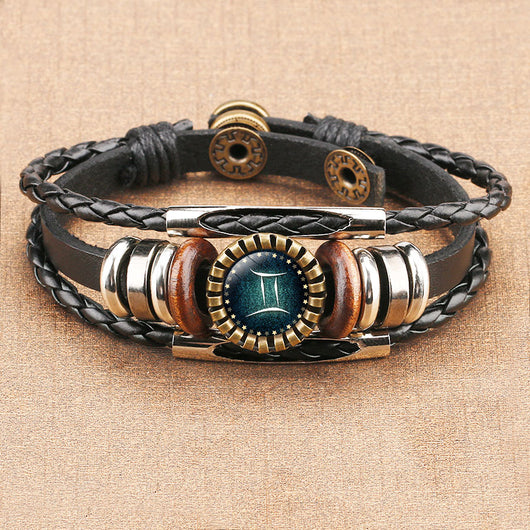 Pulsera de Cuero con Gema del Zodiaco - Image 3