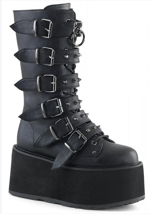 Botas Otoñales de Tacón Alto con Plataforma Gruesa y Hebilla