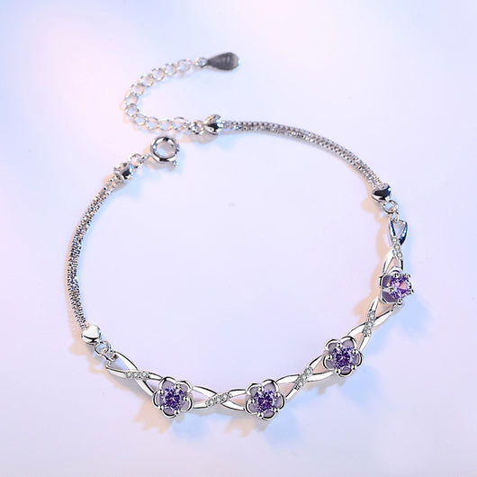 Pulsera de Plata con Flor de Durazno - Image 2