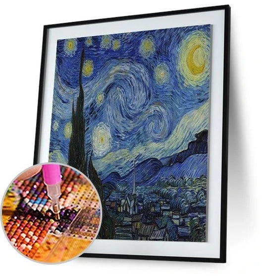 Cuadro de Diamantes La Noche Estrellada de Van Gogh