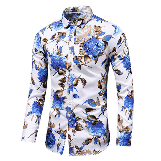 Camisa de Manga Larga con Estampado en Solapa