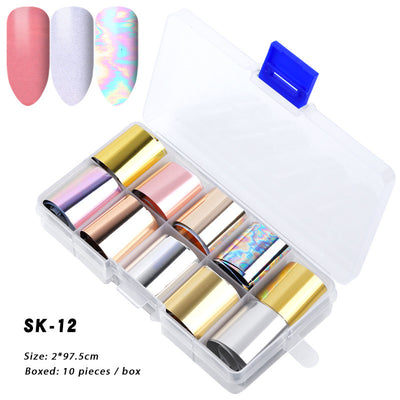 10 Cajas de Stickers de Uñas Holográficos Color AB para Nail Art - Image 31
