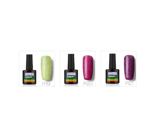 Esmalte de Gel Fotocurable ROSALIND sin Químicos - Sistema Arcoíris con Brillos - Image 26