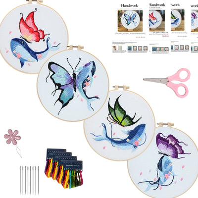 Kit de Bordado DIY Cuadro Decorativo Ballena y Mariposa Hecho a Mano - Image 16