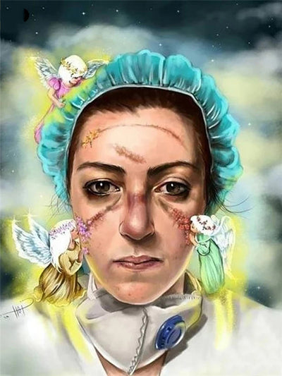 Cuadro Diamante Pintura Retrato Médico Hecho a Mano - Decoración del Hogar - Image 7