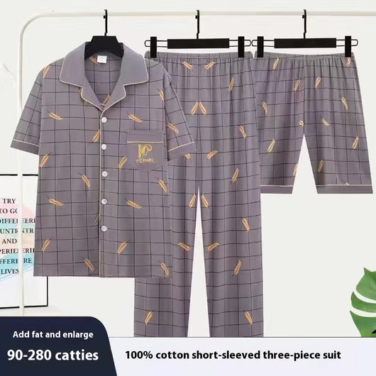 Pijama de Tres Piezas Manga Corta para Hombre - Image 5