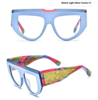 Lentes Gafas Ojo de Gato Patchwork Multicolor con Montura Mate - Image 12