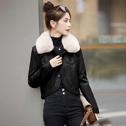 Chaqueta Motociclista de Cuero para Mujer - Versátil y Elegante - Image 4