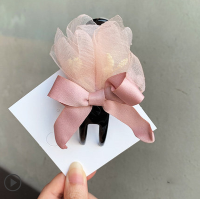 Pinza de Pelo Coreana con Tela Floral - Tamaño Mediano - Image 8