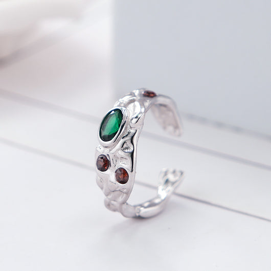 Anillo de Plata S925 con Piedra Gema Irregular para Mujer - Image 4