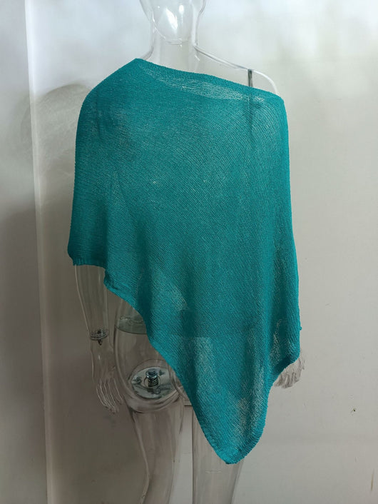 Blusa Tejida de Protección Solar con Capa Irregular para Mujer - Image 29
