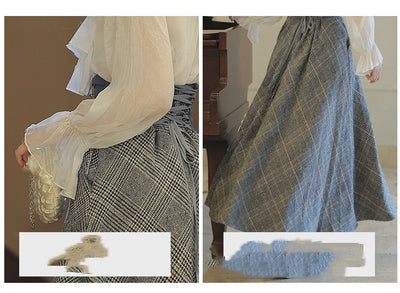 Conjunto de Falda de Lana Retro Elegante para Otoño - Image 7