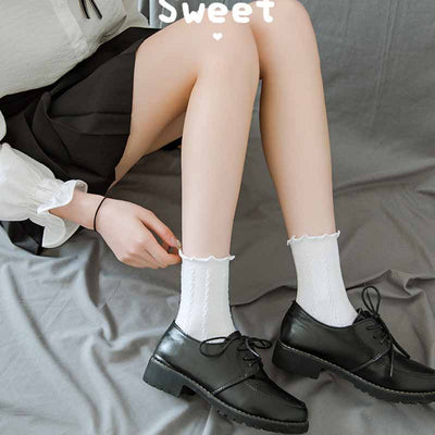 Calcetines Lolita de Encaje Blanco para Mujer - Tubo Medio Algodón - Image 25