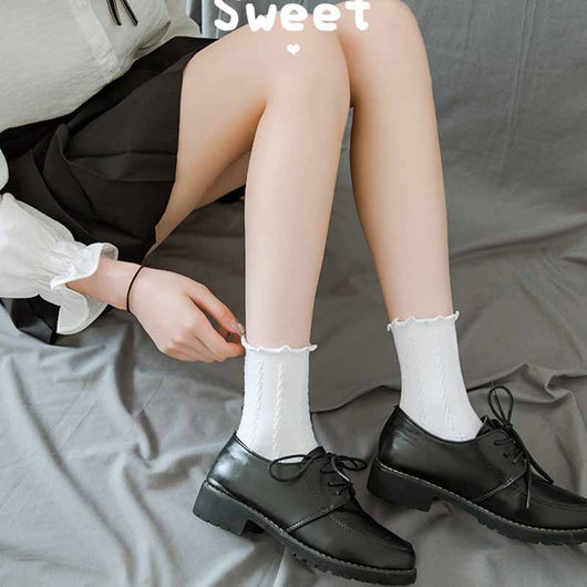 Calcetines Lolita de Encaje Blanco para Mujer - Tubo Medio Algodón - Image 25