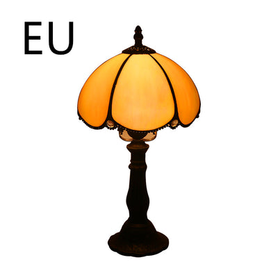 Lámpara de Mesa Vintage con Vidrio Ámbar y Base de Resina - Image 17