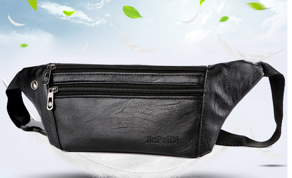 Riñonera Ultrafina de PU para Hombre - Bolsa Cintura Porta Celular