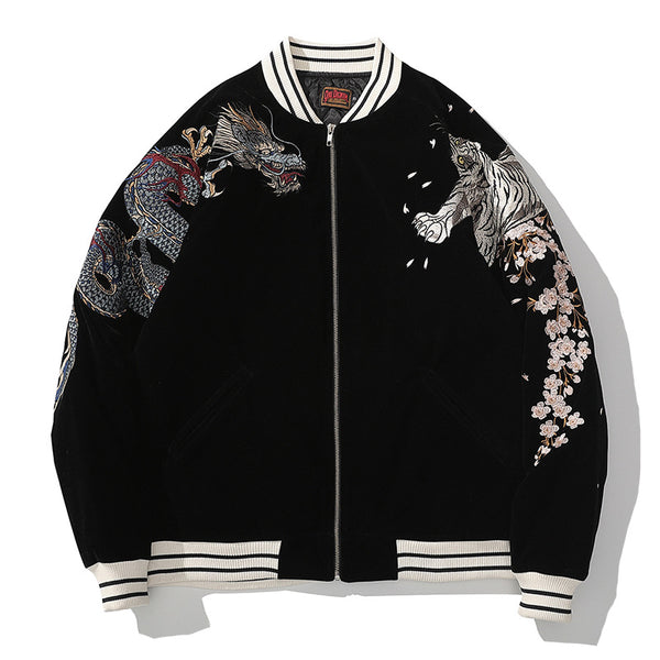 Chaqueta Acolchada de Algodón Invierno con Bordado Estilo Chino