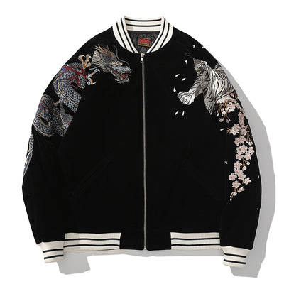 Chaqueta Acolchada de Algodón Invierno con Bordado Estilo Chino
