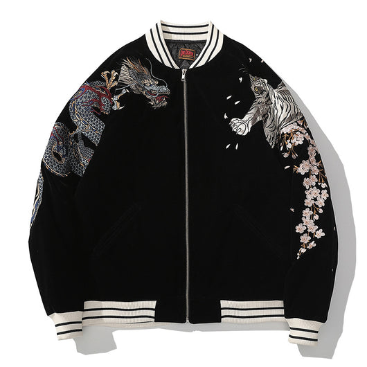 Chaqueta Acolchada de Algodón Invierno con Bordado Estilo Chino