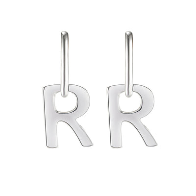 Aretes Letra R Plata 925 Estilo Fashion - Image 9