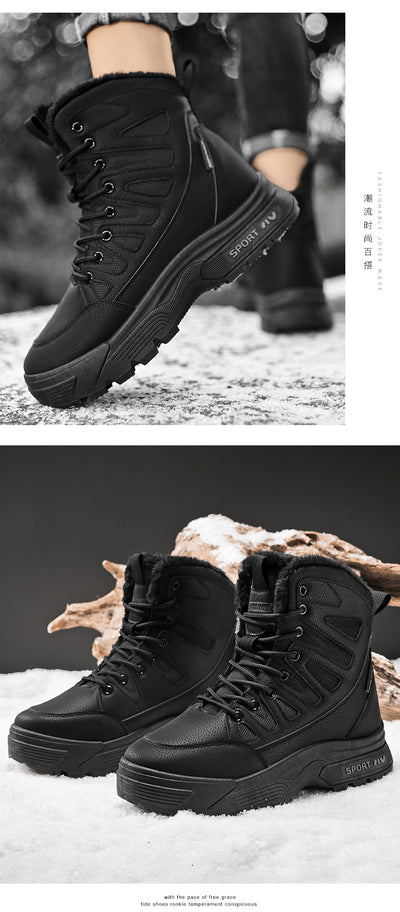 Botas Cálidas Acolchadas de Algodón con Forro Polar para Hombre - Image 14