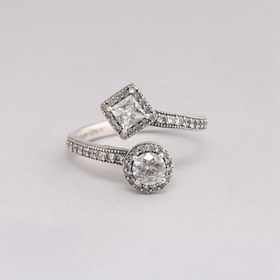 Anillo de Diamante en Plata 925 Estilo Europa y Estados Unidos