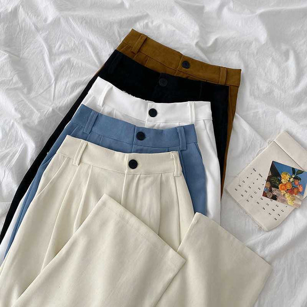 Pantalón Palazzo Blanco de Cintura Alta con Caída Elegante