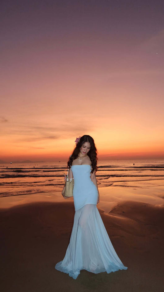 Vestido Envolvente sin Mangas con Malla Transparente - Image 16