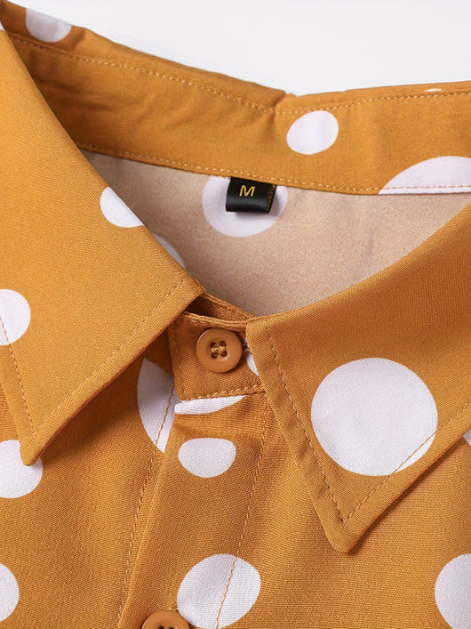 Camisa de Manga Larga con Lunares para Adolescentes y Hombres - Image 5