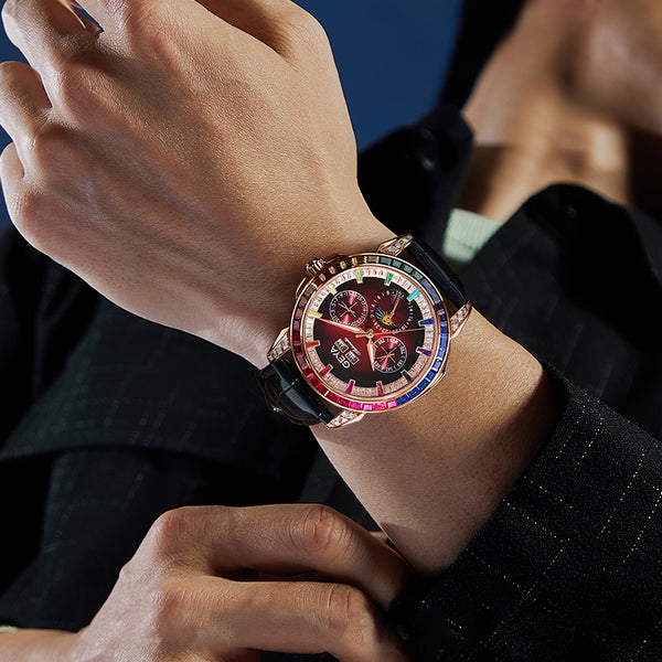 Reloj Automático Multifuncional Rainbow Circle Resistente al Agua para Hombre