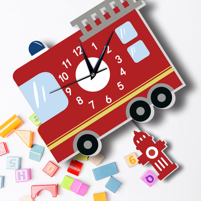 Reloj de Pared Decorativo Camión de Bomberos con Péndulo Animado - Image 15