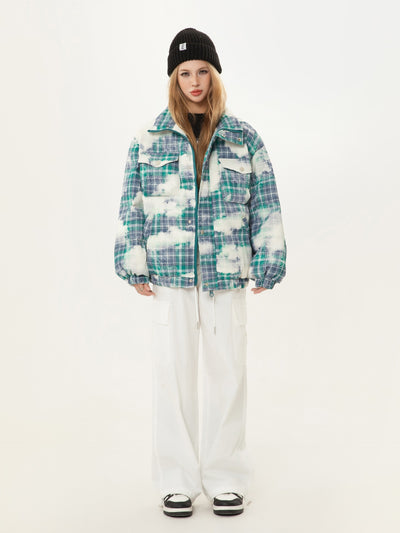 Abrigo de Algodón Cuadros Retro Holgado para Invierno - Image 26