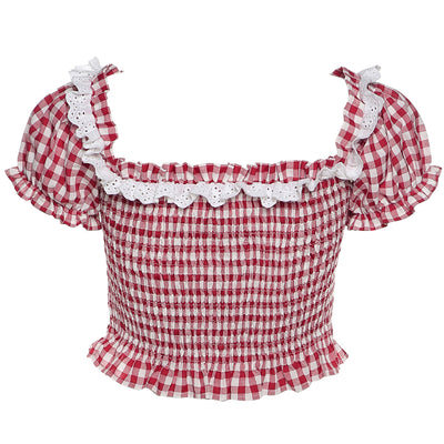 Blusa Corta Ajustada con Mangas Abullonadas - Image 5