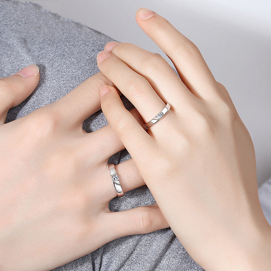 Anillo de Plata Esterlina para Parejas - Diseño Retro Minimalista - Image 4
