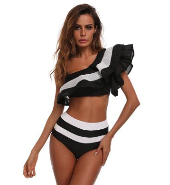 Traje de Baño Asimétrico Bicolor - Diseño Europeo Moderno - Image 20