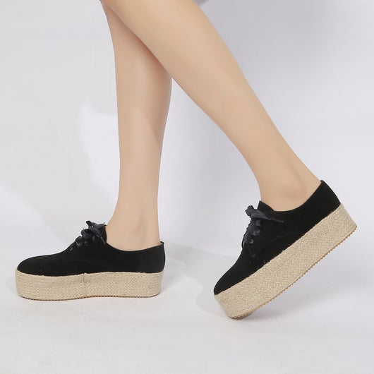 Zapatos Casuales para Mujer con Cordones y Punta Redonda - Image 4