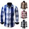 Camisa Casual Slim Fit Cuadros Bloques de Color para Hombre