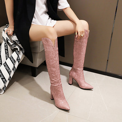 Botas Altas de Tacón Grueso con Punta Afilada - Estilo Europeo - Image 12