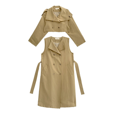 Cardigan Cortavientos Estilo Coreano Dos Piezas Mujer - Image 12
