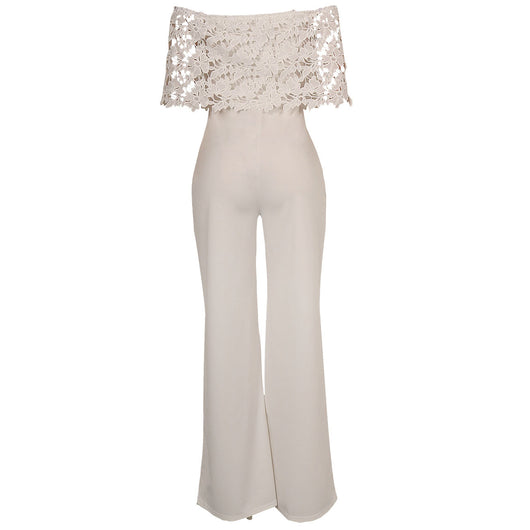 Jumpsuit Ajustado con Cuello Único y Bordado Soluble - Image 7