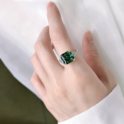 Anillo de Diamante Paraiba Carbono Alto Engarzado a Mano