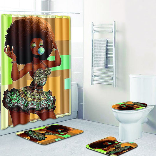 Juego de Tapete y Cortina de Baño Antideslizante - Image 7