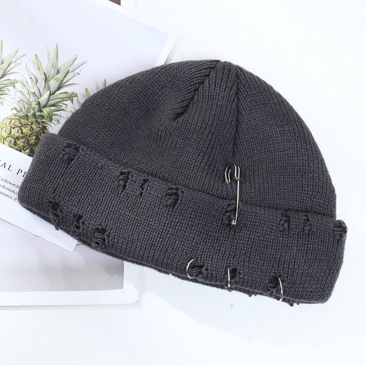 Gorro Tejido Hip Hop con Anillo Decorativo para Hombre y Mujer - Image 9